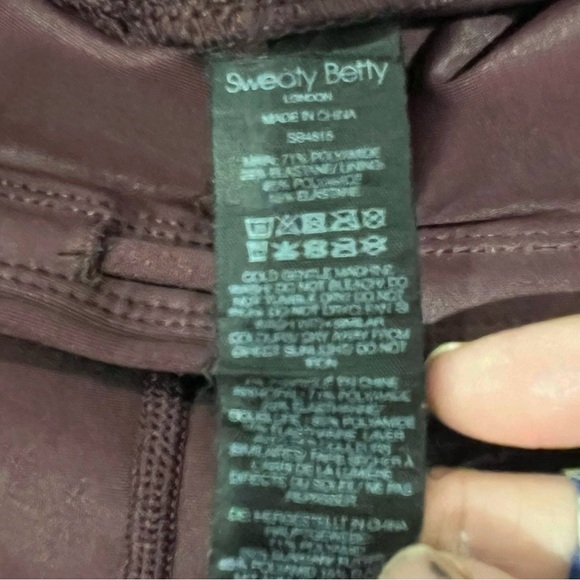 Sweaty Betty Shine High Waisted Size Small Leggings SB4815 Maroon Full Length - Picture 7 of 7